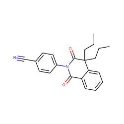 CCCC1(CCC)C(=O)N(c2ccc(C#N)cc2)C(=O)c2ccccc21 ZINC000040934159