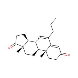 CCCC1=C[C@H]2[C@@H]3CCC(=O)[C@@]3(C)CC[C@@H]2[C@@]2(C)CCC(=O)C=C12 ZINC000137580238