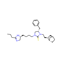 CCCC1=NC[C@H](CCCCN2C[C@H](Cc3ccccc3)N(CC[C@H]3C[C@H]4CC[C@H]3C4)C2=S)N1 ZINC001772583656