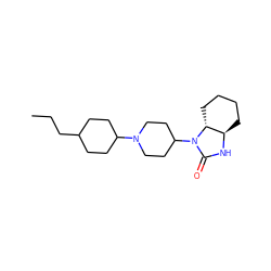 CCCC1CCC(N2CCC(N3C(=O)N[C@@H]4CCCC[C@H]43)CC2)CC1 ZINC000028766111