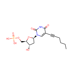 CCCCC#Cc1cn([C@H]2C[C@H](O)[C@@H](COP(=O)(O)O)O2)c(=O)[nH]c1=O ZINC000028770954