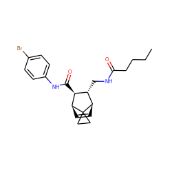 CCCCC(=O)NC[C@H]1[C@H](C(=O)Nc2ccc(Br)cc2)[C@@H]2C=C[C@H]1C21CC1 ZINC000168531074