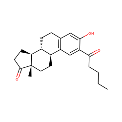 CCCCC(=O)c1cc2c(cc1O)CC[C@@H]1[C@@H]2CC[C@]2(C)C(=O)CC[C@@H]12 ZINC000035942222