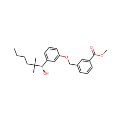 CCCCC(C)(C)[C@@H](O)c1cccc(OCc2cccc(C(=O)OC)c2)c1 ZINC000025985043