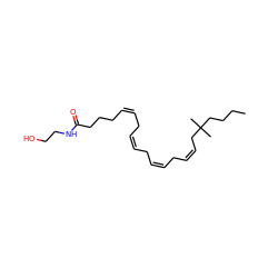 CCCCC(C)(C)C/C=C\C/C=C\C/C=C\C/C=C\CCCC(=O)NCCO ZINC000013766080