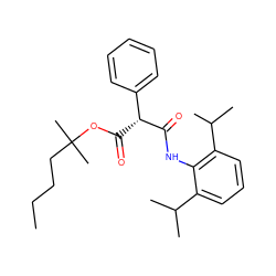 CCCCC(C)(C)OC(=O)[C@@H](C(=O)Nc1c(C(C)C)cccc1C(C)C)c1ccccc1 ZINC000013778594