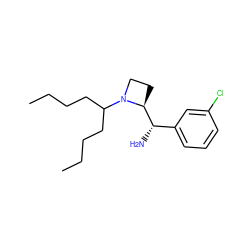 CCCCC(CCCC)N1CC[C@H]1[C@@H](N)c1cccc(Cl)c1 ZINC000022941681