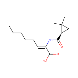 CCCCC/C=C(\NC(=O)[C@@H]1CC1(C)C)C(=O)O ZINC000005819948