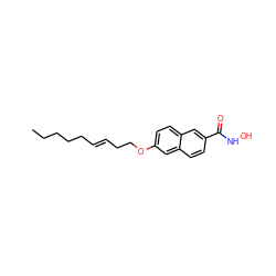 CCCCC/C=C/CCOc1ccc2cc(C(=O)NO)ccc2c1 ZINC000028103977