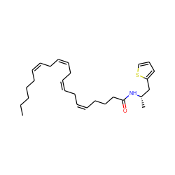 CCCCC/C=C\C/C=C\C/C=C\C/C=C\CCCC(=O)N[C@@H](C)Cc1cccs1 ZINC000013517595