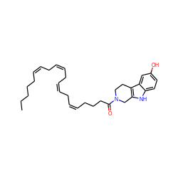 CCCCC/C=C\C/C=C\C/C=C\C/C=C\CCCC(=O)N1CCc2c([nH]c3ccc(O)cc23)C1 ZINC000095597082