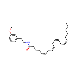 CCCCC/C=C\C/C=C\C/C=C\C/C=C\CCCC(=O)NCCc1cccc(OC)c1 ZINC000043020530