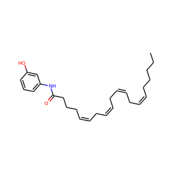 CCCCC/C=C\C/C=C\C/C=C\C/C=C\CCCC(=O)Nc1cccc(O)c1 ZINC000013760077