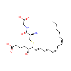 CCCCC/C=C\C/C=C\C=C\C=C\[C@@H](SC[C@H](N)C(=O)NCC(=O)O)[C@@H](O)CCCC(=O)O ZINC000004632133