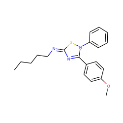 CCCCC/N=c1\nc(-c2ccc(OC)cc2)n(-c2ccccc2)s1 ZINC000101506363