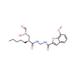 CCCCC[C@@H](CN(O)C=O)C(=O)NCNC(=O)c1cc2cccc(OC)c2o1 ZINC000216930811