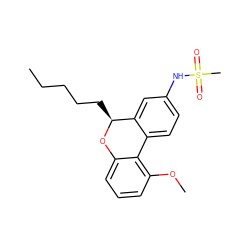 CCCCC[C@@H]1Oc2cccc(OC)c2-c2ccc(NS(C)(=O)=O)cc21 ZINC000026184995