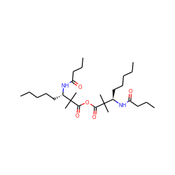 CCCCC[C@H](NC(=O)CCC)C(C)(C)C(=O)OC(=O)C(C)(C)[C@@H](CCCCC)NC(=O)CCC ZINC000036330295