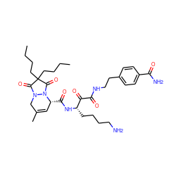 CCCCC1(CCCC)C(=O)N2CC(C)=C[C@@H](C(=O)N[C@@H](CCCCN)C(=O)C(=O)NCCc3ccc(C(N)=O)cc3)N2C1=O ZINC000026390563