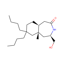 CCCCC1(CCCC)CC[C@H]2CC(=O)N[C@@H](CO)C[C@]2(C)C1 ZINC000029464286