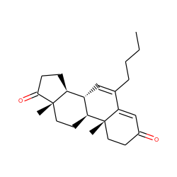 CCCCC1=C[C@H]2[C@@H]3CCC(=O)[C@@]3(C)CC[C@@H]2[C@@]2(C)CCC(=O)C=C12 ZINC000137411835