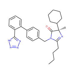 CCCCC1=N[C@](C)(C2CCCCC2)C(=O)N1Cc1ccc(-c2ccccc2-c2nnn[nH]2)cc1 ZINC000001535485