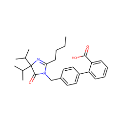 CCCCC1=NC(C(C)C)(C(C)C)C(=O)N1Cc1ccc(-c2ccccc2C(=O)O)cc1 ZINC000013833559