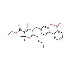 CCCCC1=NC(C)(C)C(C(=O)OCC)=C(Cl)N1Cc1ccc(-c2ccccc2C(=O)O)cc1 ZINC000001533783