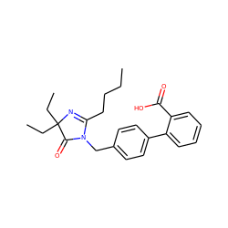 CCCCC1=NC(CC)(CC)C(=O)N1Cc1ccc(-c2ccccc2C(=O)O)cc1 ZINC000013833557