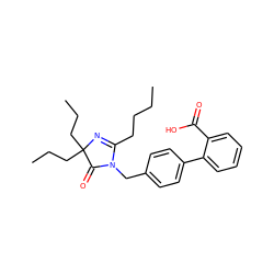 CCCCC1=NC(CCC)(CCC)C(=O)N1Cc1ccc(-c2ccccc2C(=O)O)cc1 ZINC000013833558