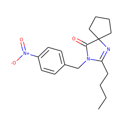 CCCCC1=NC2(CCCC2)C(=O)N1Cc1ccc([N+](=O)[O-])cc1 ZINC000028867645