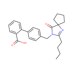 CCCCC1=NC2(CCCC2)C(=O)N1Cc1ccc(-c2ccccc2C(=O)O)cc1 ZINC000013833566