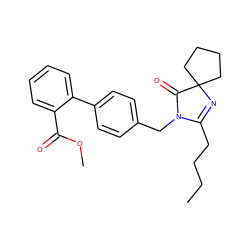 CCCCC1=NC2(CCCC2)C(=O)N1Cc1ccc(-c2ccccc2C(=O)OC)cc1 ZINC000013833591