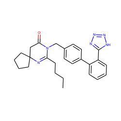 CCCCC1=NC2(CCCC2)CC(=O)N1Cc1ccc(-c2ccccc2-c2nnn[nH]2)cc1 ZINC000029393821