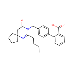 CCCCC1=NC2(CCCC2)CC(=O)N1Cc1ccc(-c2ccccc2C(=O)O)cc1 ZINC000029346753