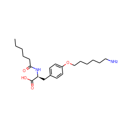 CCCCCC(=O)N[C@@H](Cc1ccc(OCCCCCCN)cc1)C(=O)O ZINC000013731021