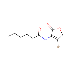 CCCCCC(=O)NC1=C(Br)COC1=O ZINC000040848275