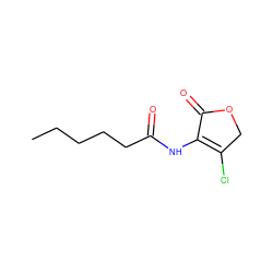 CCCCCC(=O)NC1=C(Cl)COC1=O ZINC000040833679