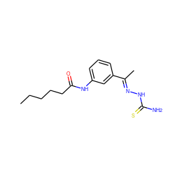 CCCCCC(=O)Nc1cccc(/C(C)=N/NC(N)=S)c1 ZINC000299860814