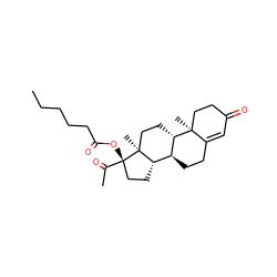 CCCCCC(=O)O[C@]1(C(C)=O)CC[C@H]2[C@@H]3CCC4=CC(=O)CC[C@]4(C)[C@H]3CC[C@@]21C ZINC000004083606