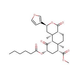 CCCCCC(=O)O[C@H]1C[C@@H](C(=O)OC)[C@]2(C)CC[C@H]3C(=O)O[C@H](c4ccoc4)C[C@]3(C)[C@H]2C1=O ZINC000034663056