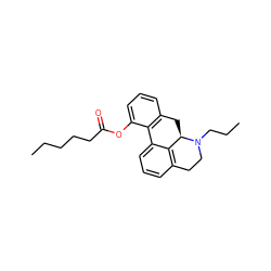 CCCCCC(=O)Oc1cccc2c1-c1cccc3c1[C@@H](C2)N(CCC)CC3 ZINC000040916836