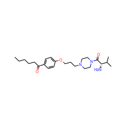 CCCCCC(=O)c1ccc(OCCCN2CCN(C(=O)[C@@H](N)C(C)C)CC2)cc1 ZINC000013444756