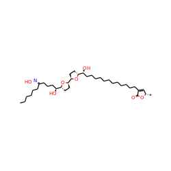CCCCCC/C(CCC[C@H](O)[C@H]1CC[C@H]([C@H]2CC[C@H]([C@H](O)CCCCCCCCCCCCC3=C[C@H](C)OC3=O)O2)O1)=N\O ZINC000027546666