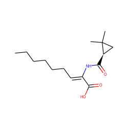 CCCCCC/C=C(\NC(=O)[C@@H]1CC1(C)C)C(=O)O ZINC000036338447