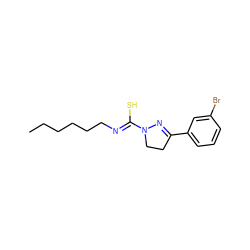 CCCCCC/N=C(\S)N1CCC(c2cccc(Br)c2)=N1 ZINC000013474245