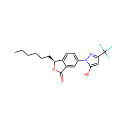 CCCCCC[C@@H]1OC(=O)c2cc(-n3nc(C(F)(F)F)cc3O)ccc21 ZINC001772631622