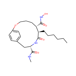 CCCCCC[C@H]1C(=O)N[C@H](C(=O)NC)Cc2ccc(cc2)OCCC[C@@H]1C(=O)NO ZINC000026637797