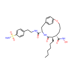 CCCCCC[C@H]1C(=O)N[C@H](C(=O)NCCc2ccc(S(N)(=O)=O)cc2)Cc2ccc(cc2)OCCC[C@@H]1C(=O)NO ZINC000026579872