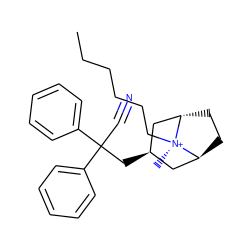 CCCCCC[N@+]1(C)[C@H]2CC[C@H]1C[C@H](CC(C#N)(c1ccccc1)c1ccccc1)C2 ZINC000299815365